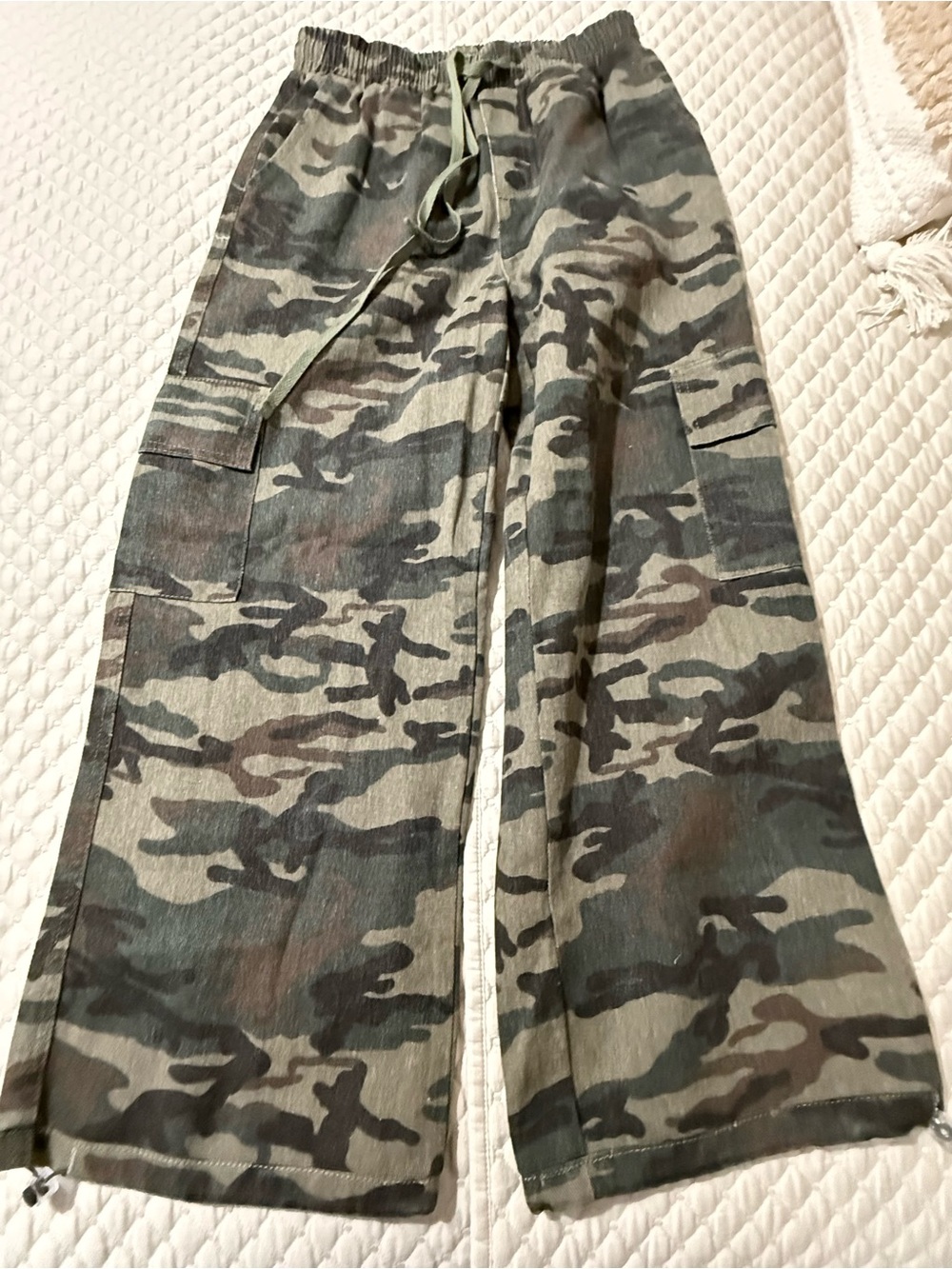 Boutique Cano Wide Leg Cargo Pants Cotton Small Petite